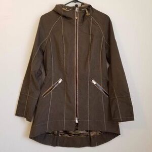 Goode Rider Women's Size Small Singing in the Rain Brown Jacket with Hood